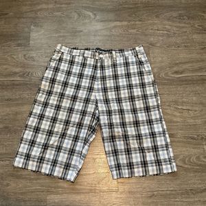 Avirex Men's Shorts Size‎ 36 Blue Black White Plaid Streetwear Y2K Hip Hop